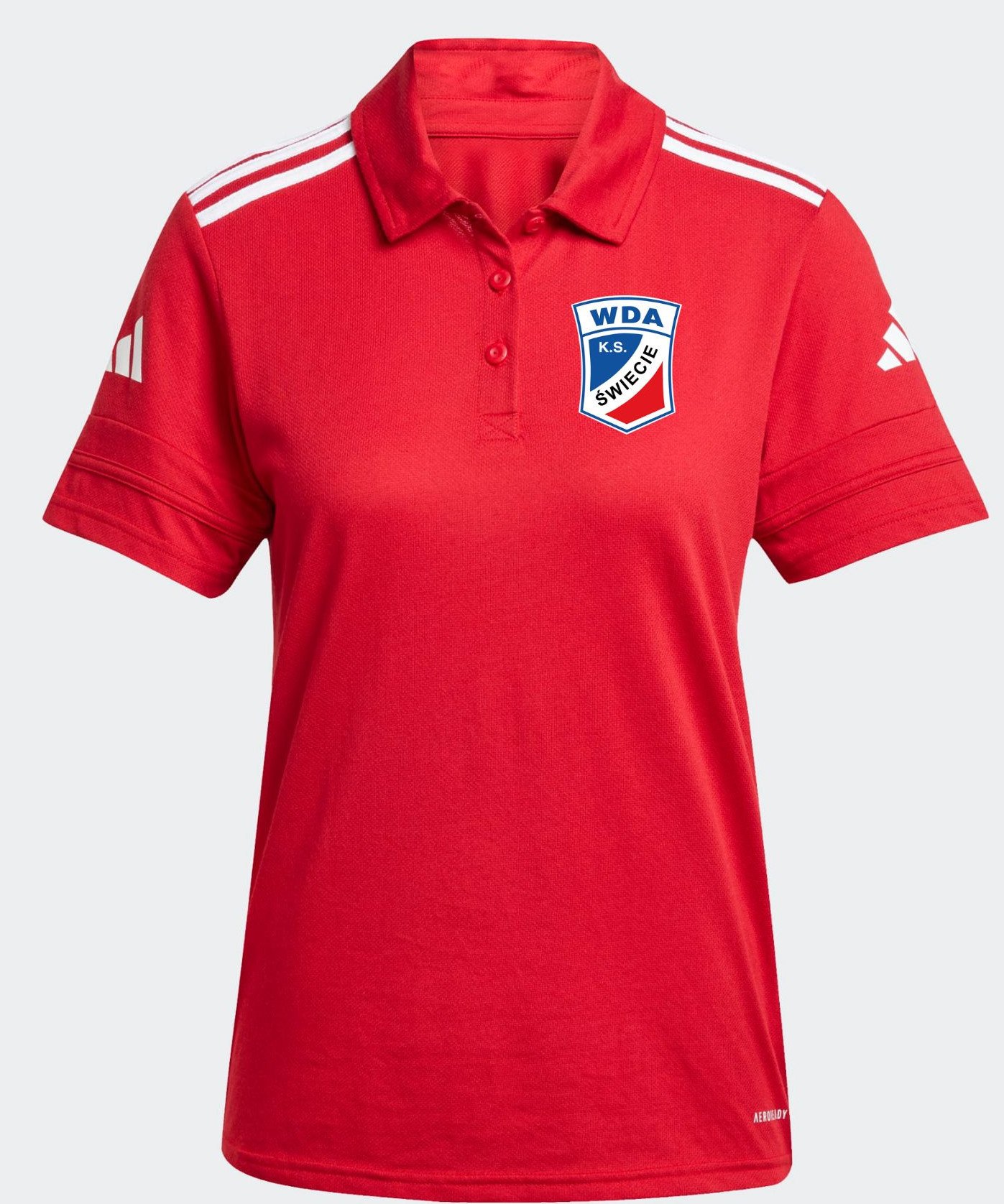 Koszulka polo wyjściowa adidas Wda Świecie czerwona - damska